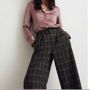 The Petite Harlow Wide-Leg Pant in Plaid